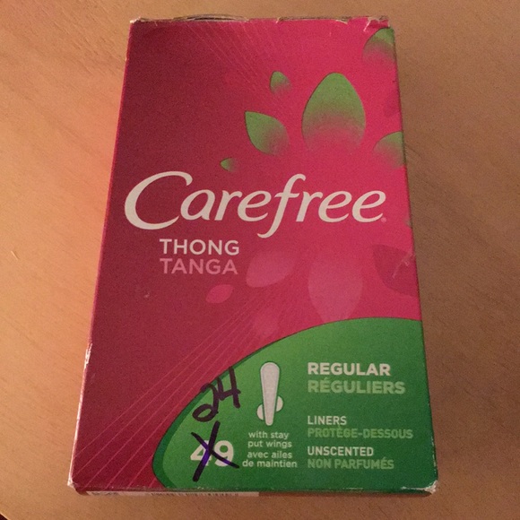 Bath & Body Lot Of 24 Carefree Thong Panty Liners With Stay Put Wings